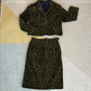 Vintage Floral Skirt and Jacket Set